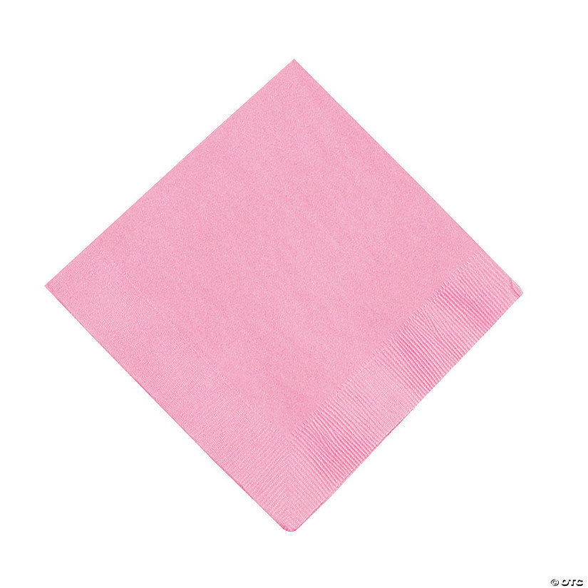 6 1/2" Bulk 50 Ct. Candy Pink Disposable Paper Luncheon Napkins
