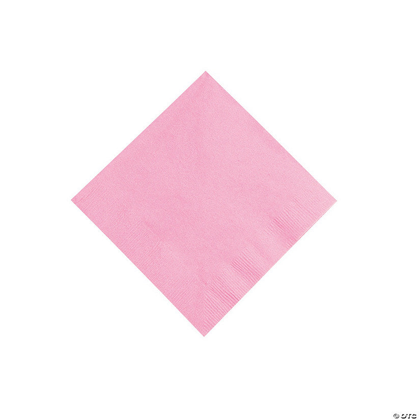 5" Bulk 50 Ct. Candy Pink Disposable Paper Beverage Napkins