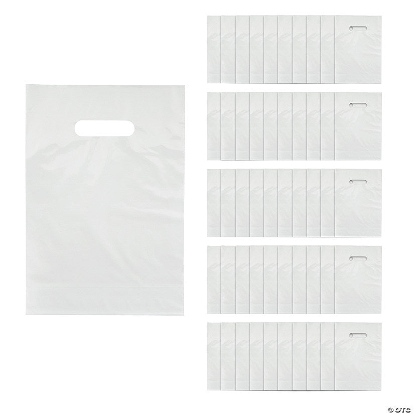 8 1/2" x 12" Bulk 50 Pc. White Plastic Goody Bags halloween