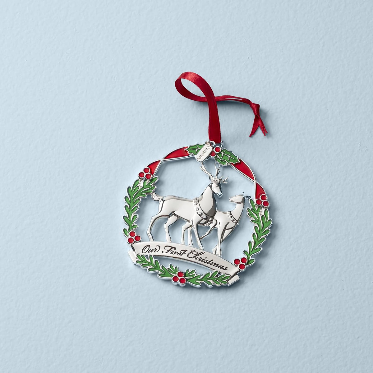 Lenox 894157 2022 Our First Christmas Metal Deer Ornament