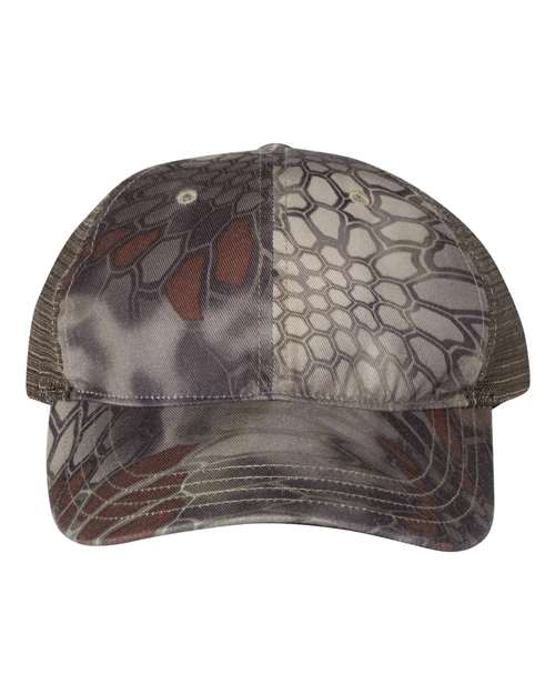 Garment Washed Printed Trucker Cap | USA Decoration