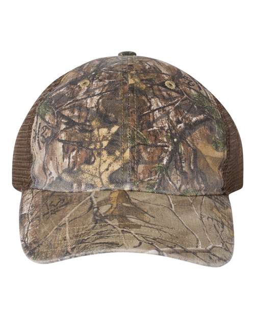 Garment Washed Printed Trucker Cap | USA Decoration