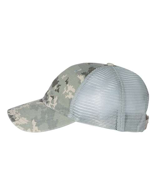 Garment Washed Printed Trucker Cap | USA Decoration