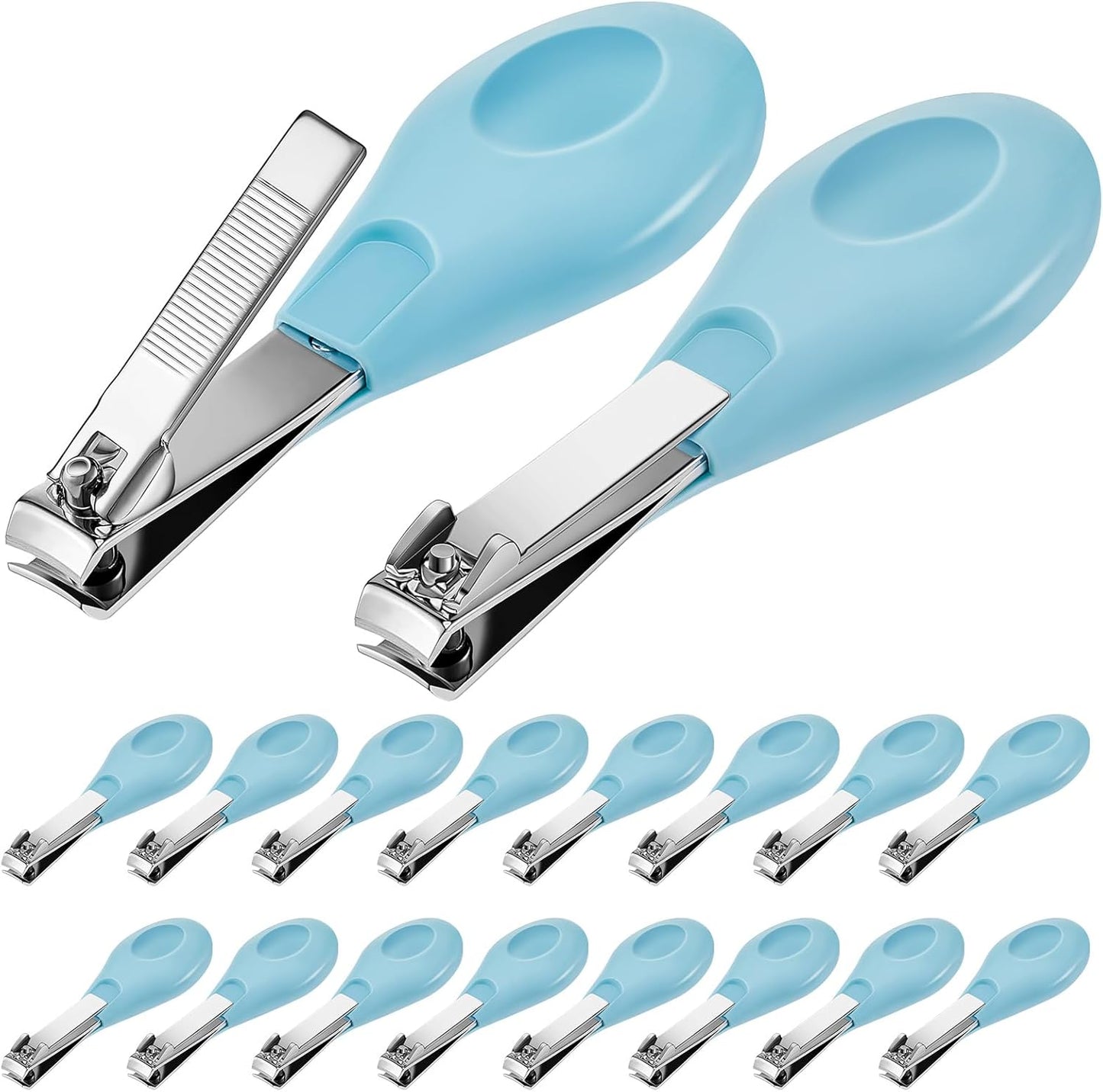 Baby Nail Clippers Bulk 20 Pcs Fold Up Stainless Steel Finger Trimmer for Newborns