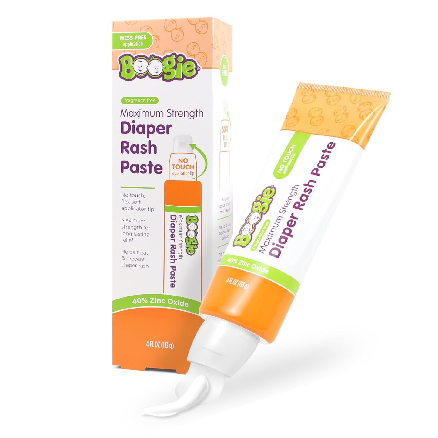 Boogie Maximum Strength Diaper Rash Paste, 40% Zinc Oxide, 4 oz Mess-Free Applicator