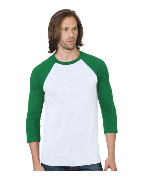 Triblend Three-Quarter Sleeve Raglan T-Shirt | USA Decoration