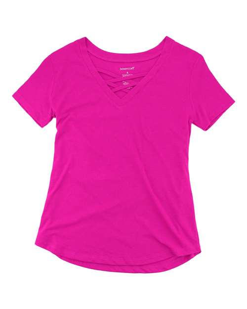 Women’s Cage Front Short Sleeve T-Shirt | USA Decoration