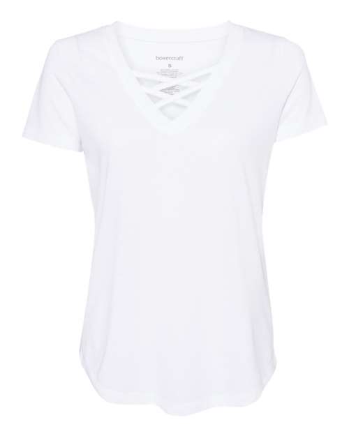 Women’s Cage Front Short Sleeve T-Shirt | USA Decoration