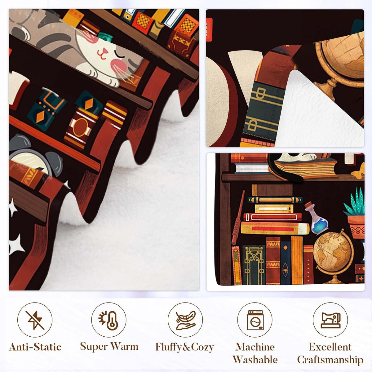 Book Lovers Gifts for Women, Librarian Gifts for Reader, Bookshelf Blanket Gifts for Reading Lover Bookish Reader, Gift on Christmas Birthday Graduation, Reading Blanket, 50"X60"