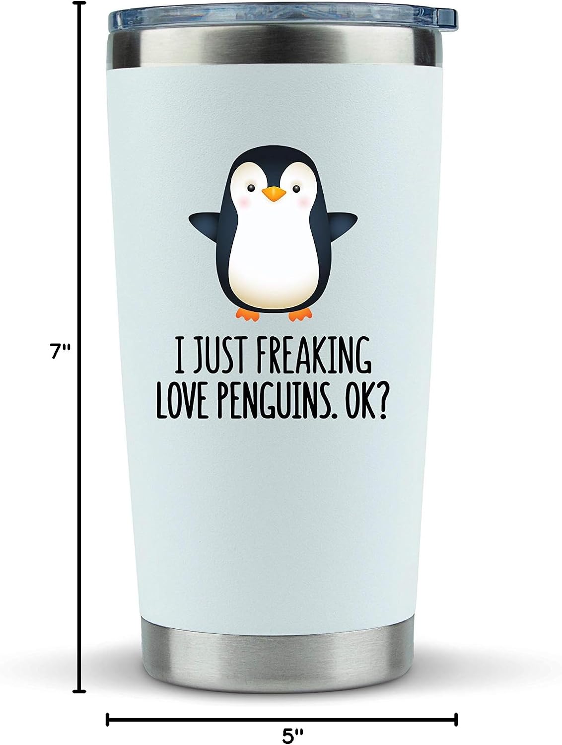 KLUBI Penguin Gifts for Women - 20oz Penguin Tumbler Themed Christmas Gifts With Penguins Gift Ideas Penguin Figurines Teacher Gifts Gag Gifts for Her
