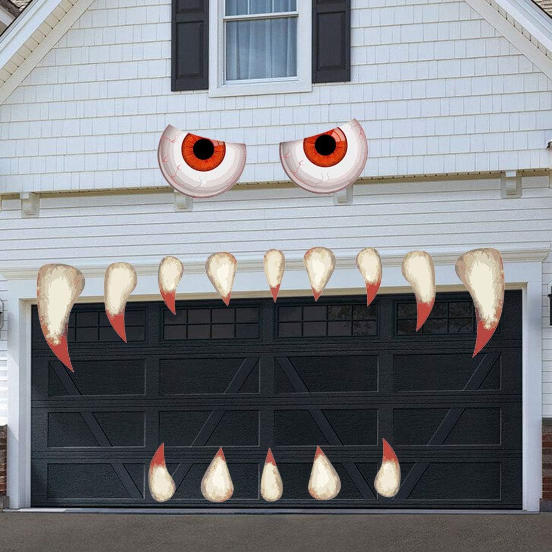 Outdoor Halloween Monster Face Decorations with Fangs & Eyes | USA Decoration®