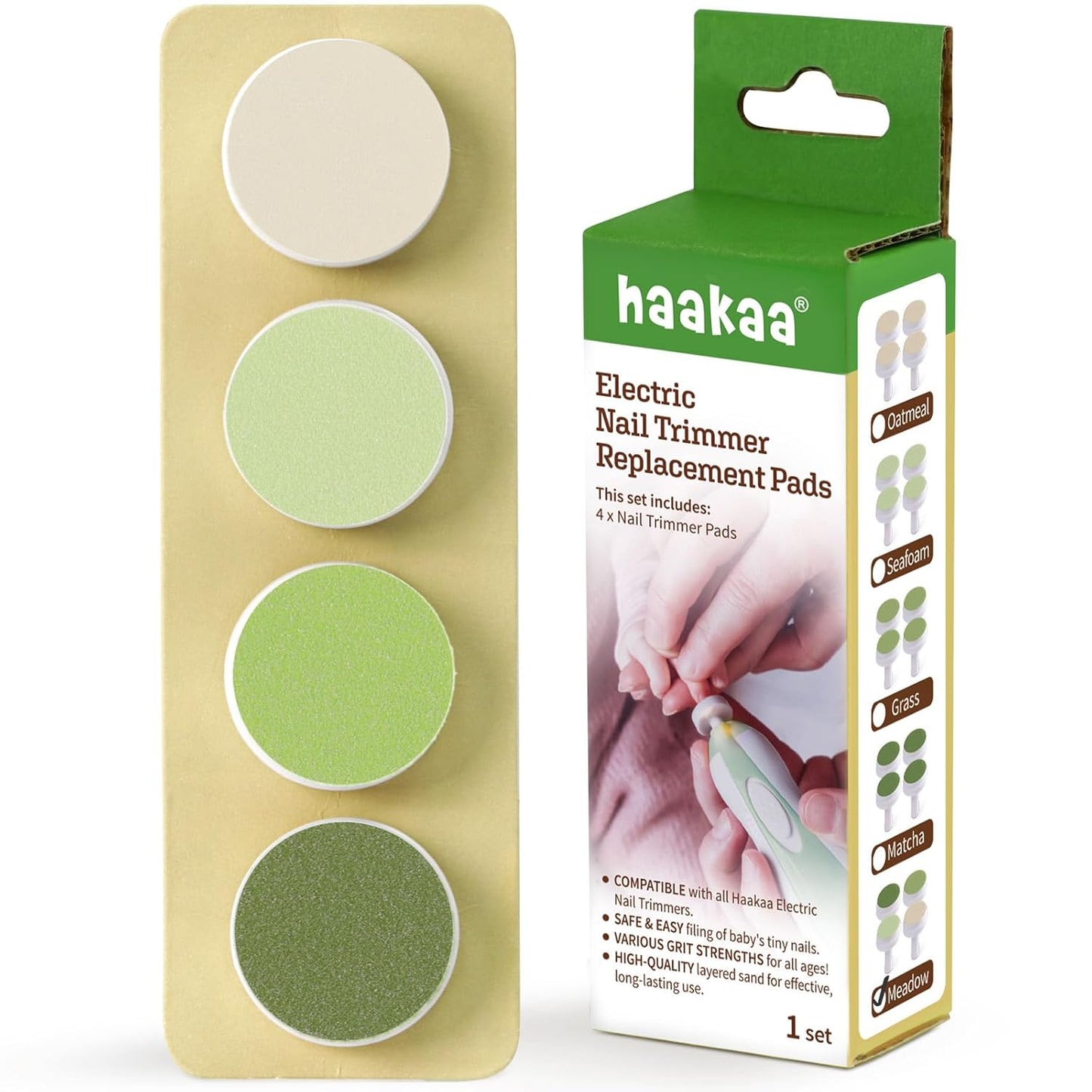 4-Pack Baby Nail Trimmer Replacement Pads for Electric Nail File in Meadow Color