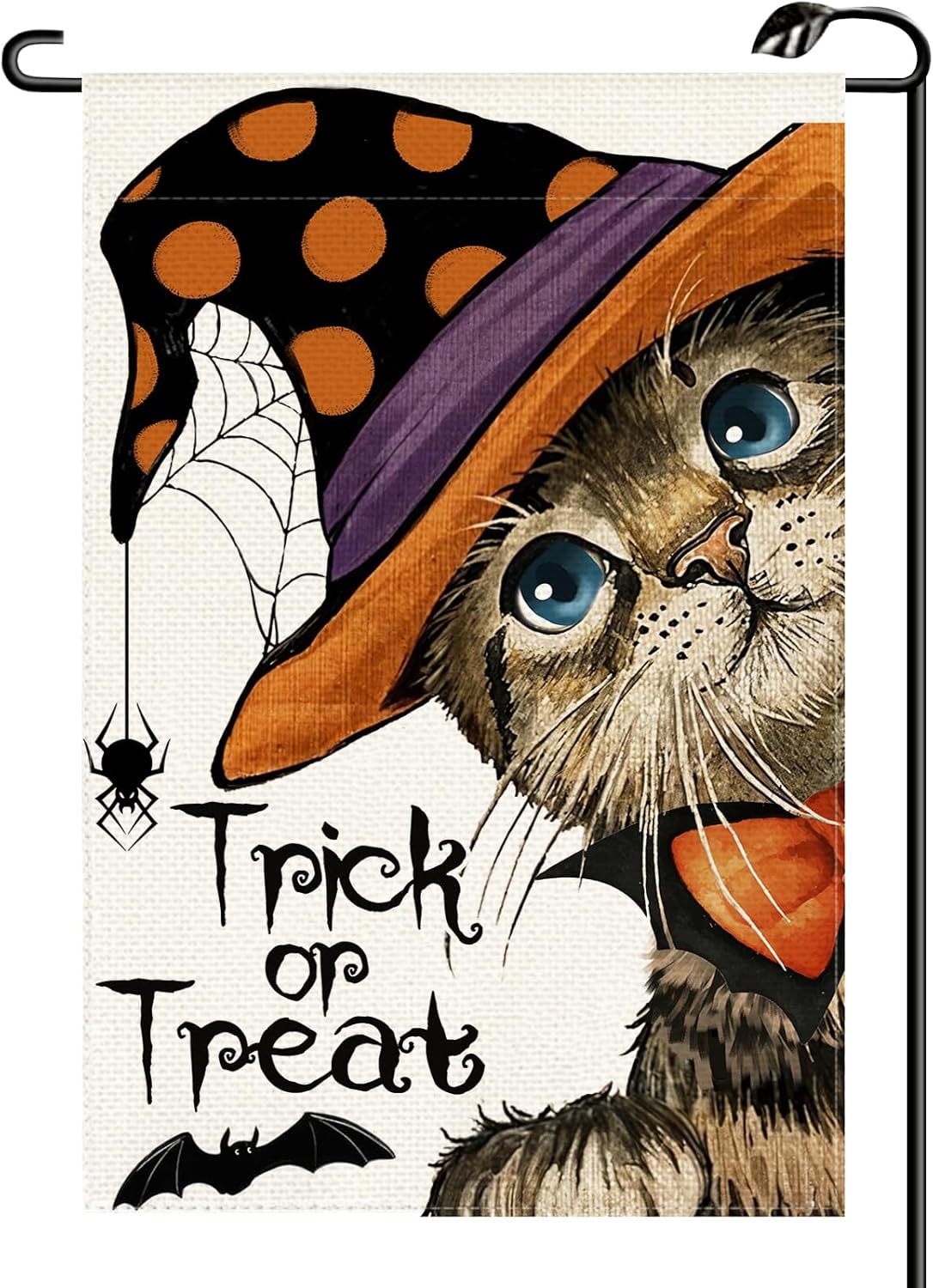 Halloween Cat Garden Flag 12×18? Double-Sided “Happy Halloween” Outdoor Decor | USA Decoration®