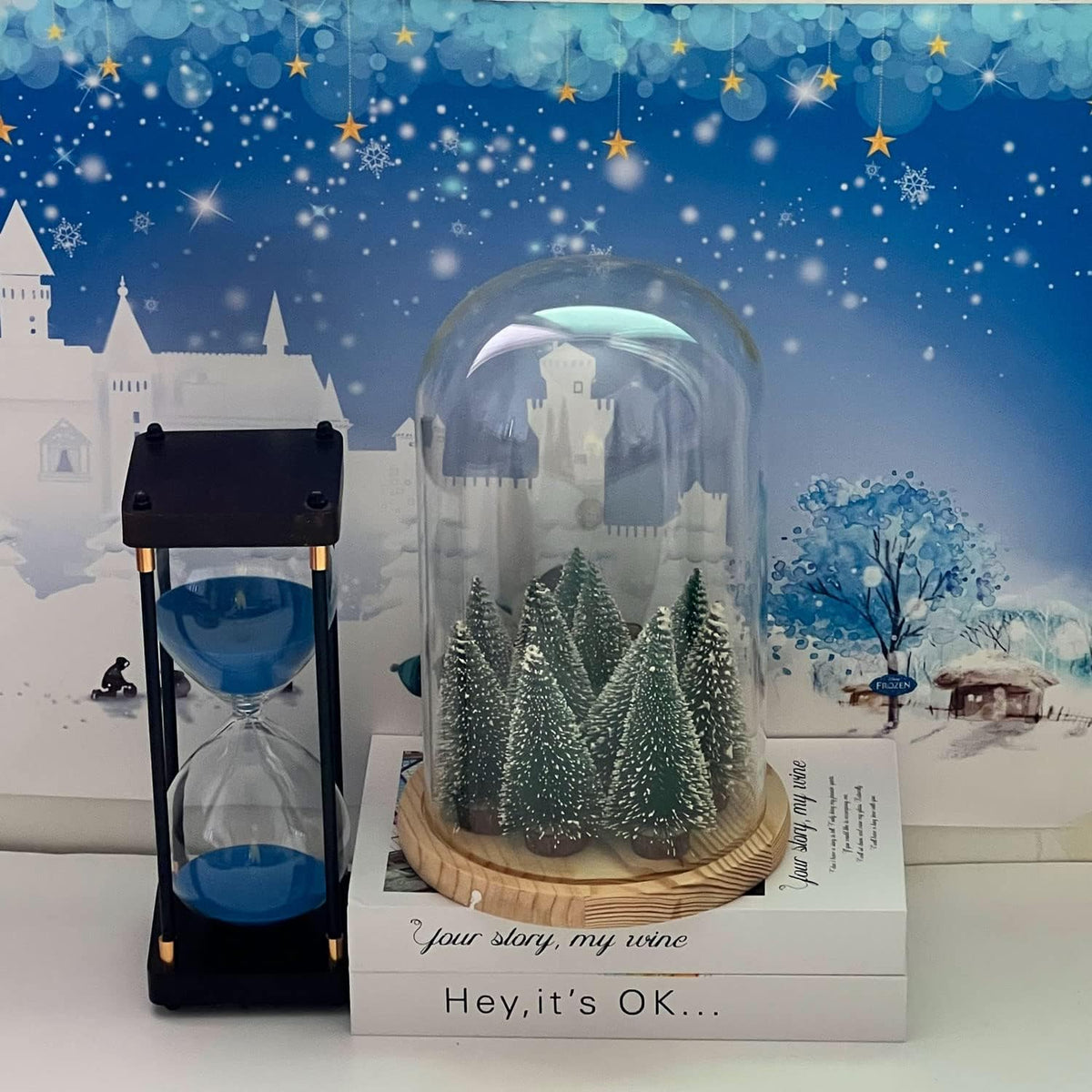 10pcs 4inch Mini Christmas Tree Bottle Brush Trees Chrismas Village Trees Ornaments Mini Plastic Christmas Trees with Wooden Base for Christmas Decoration Miniature Chrismas Tree (Green)