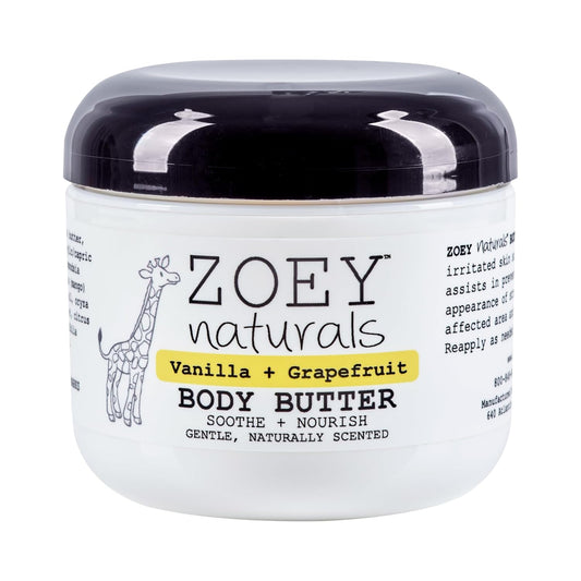 Zoey Naturals Vanilla Grapefruit Body Butter Vegan, Paraben-Free & Made in USA (3 oz)