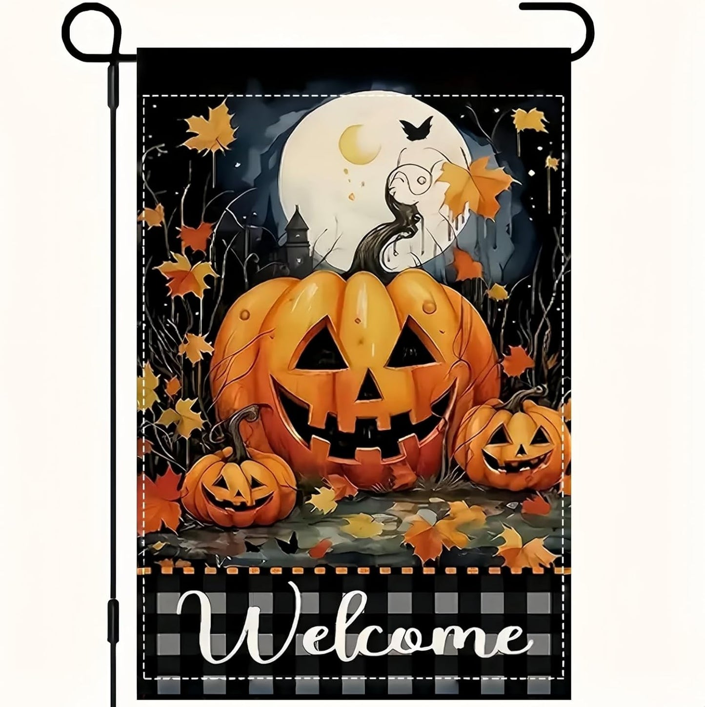 12×18 in Double-Sided Halloween Pumpkin Garden Flag Spooky Welcome Yard Décor | USA Decoration®
