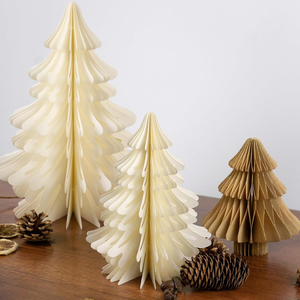 4 Pcs Honeycomb Christmas Tree, 3D Paper Trees Table Centerpiece, 6-12.6" Christmas Tree Home Decoration Indoors Christmas Decorations Xmas Party Holiday Decor