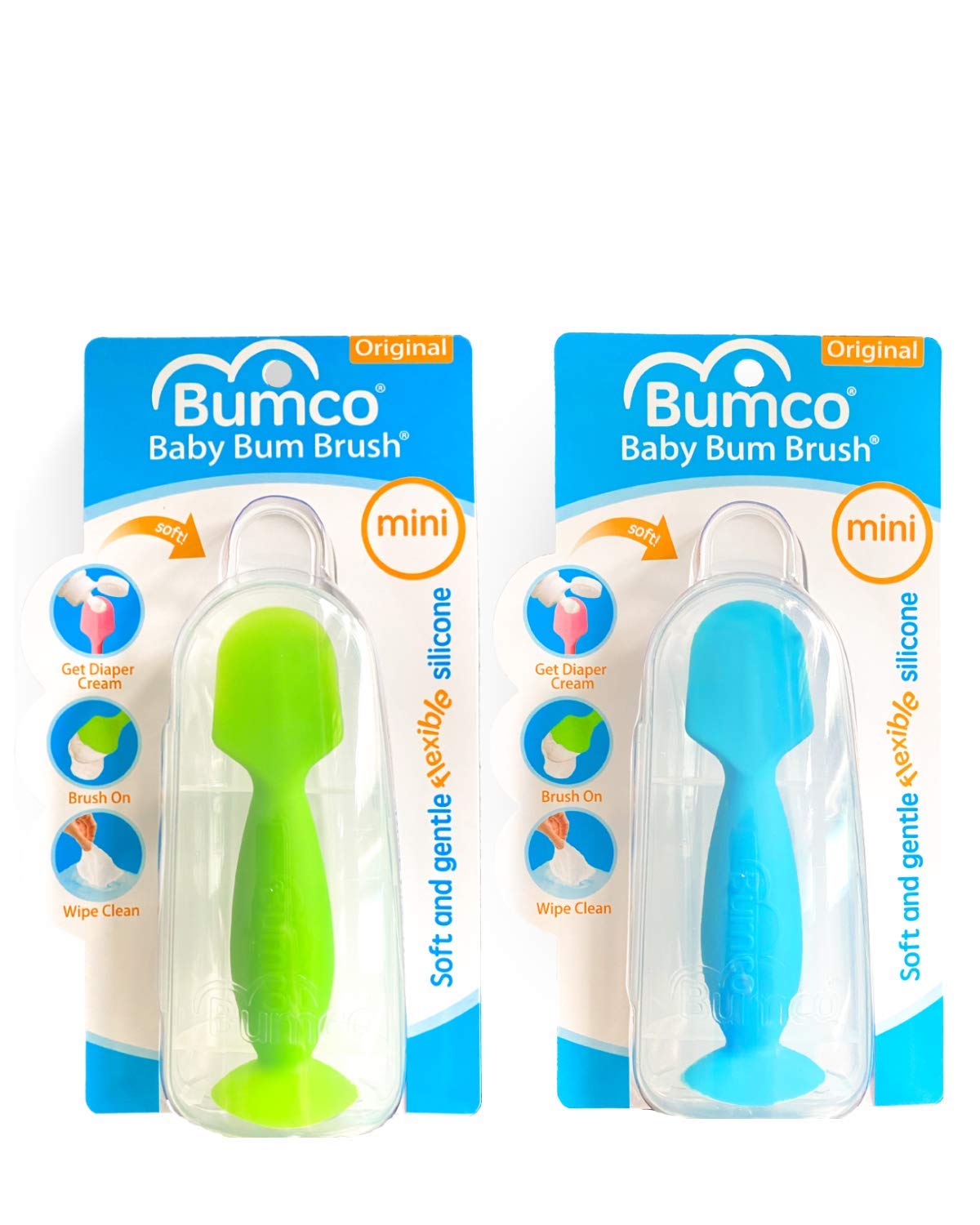 Bumco Mini Diaper Cream Spatula 2-Pack with Case BPA-Free Soft Diaper Applicators, Mom-Invented Diaper Bag Essentials