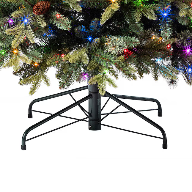 Holiday Living Hayden 7.5-ft Hayden pine Pre-lit Artificial Christmas Tree with Multicolor LED Lights