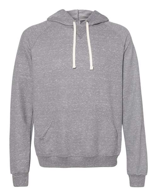 Snow Heather French Terry Raglan Hooded Sweatshirt | USA Decoration