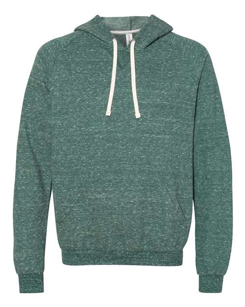 Snow Heather French Terry Raglan Hooded Sweatshirt | USA Decoration