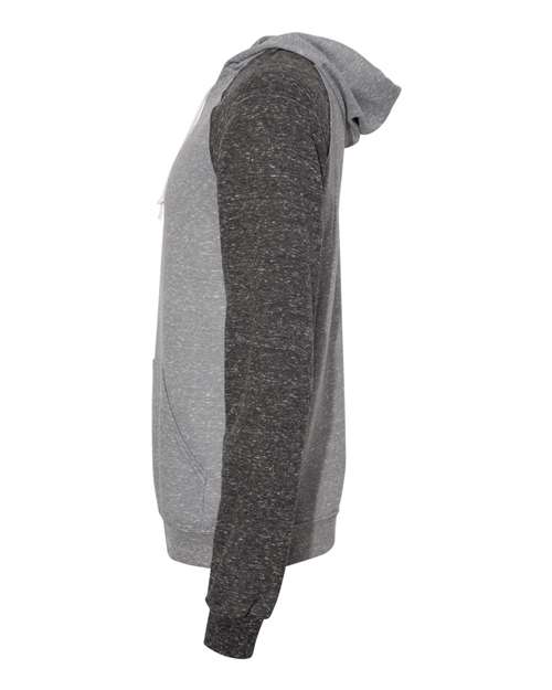 Snow Heather French Terry Raglan Hooded Sweatshirt | USA Decoration