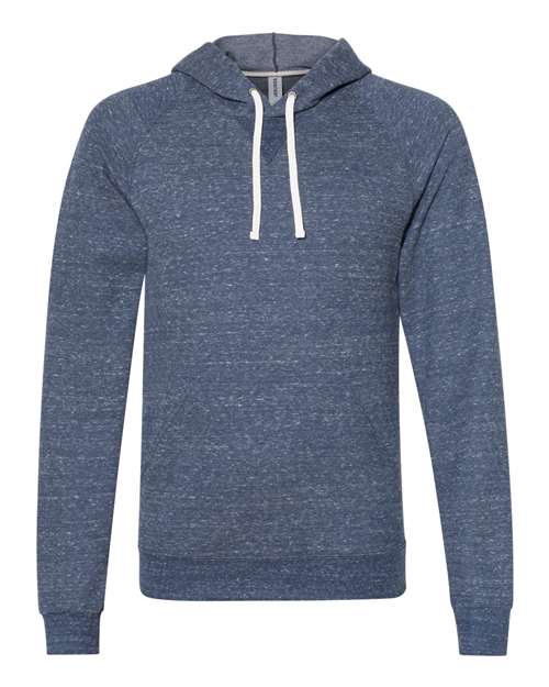 Snow Heather French Terry Raglan Hooded Sweatshirt | USA Decoration