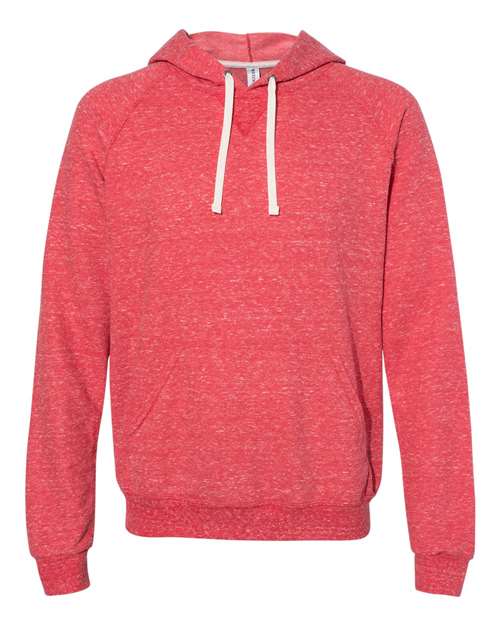 Snow Heather French Terry Raglan Hooded Sweatshirt | USA Decoration