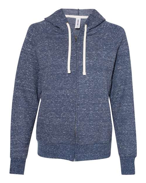 Women's Snow Heather French Terry Full-Zip Hooded Sweatshirt | USA Decoration