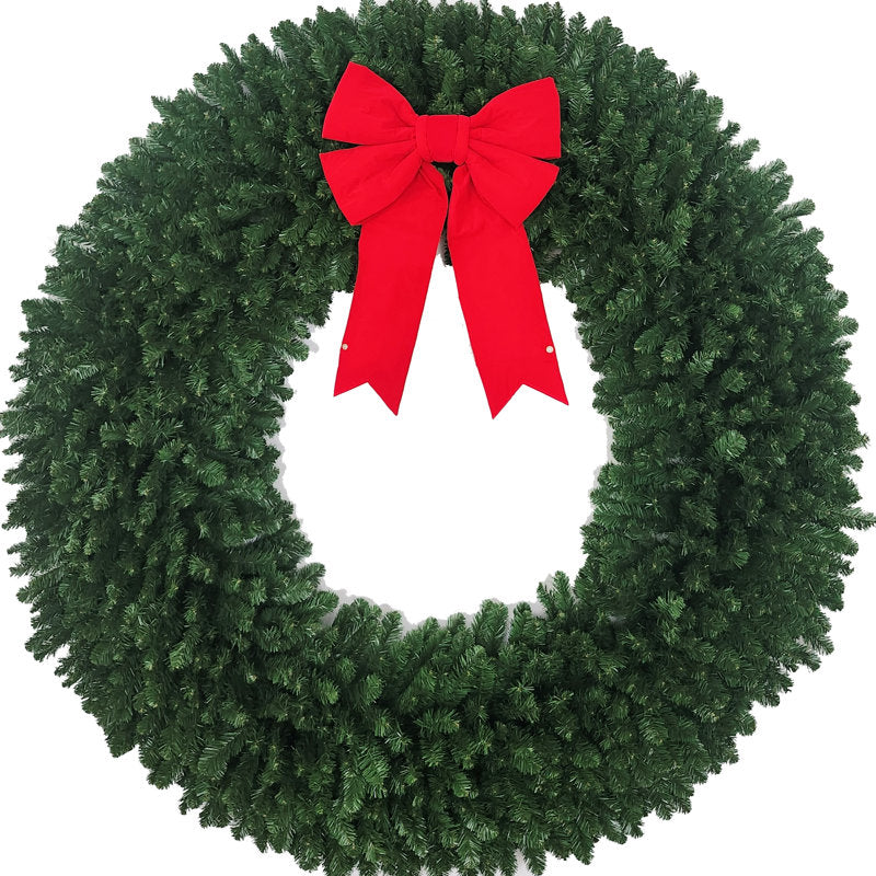 72" Christmas Wreath displayed on a front door