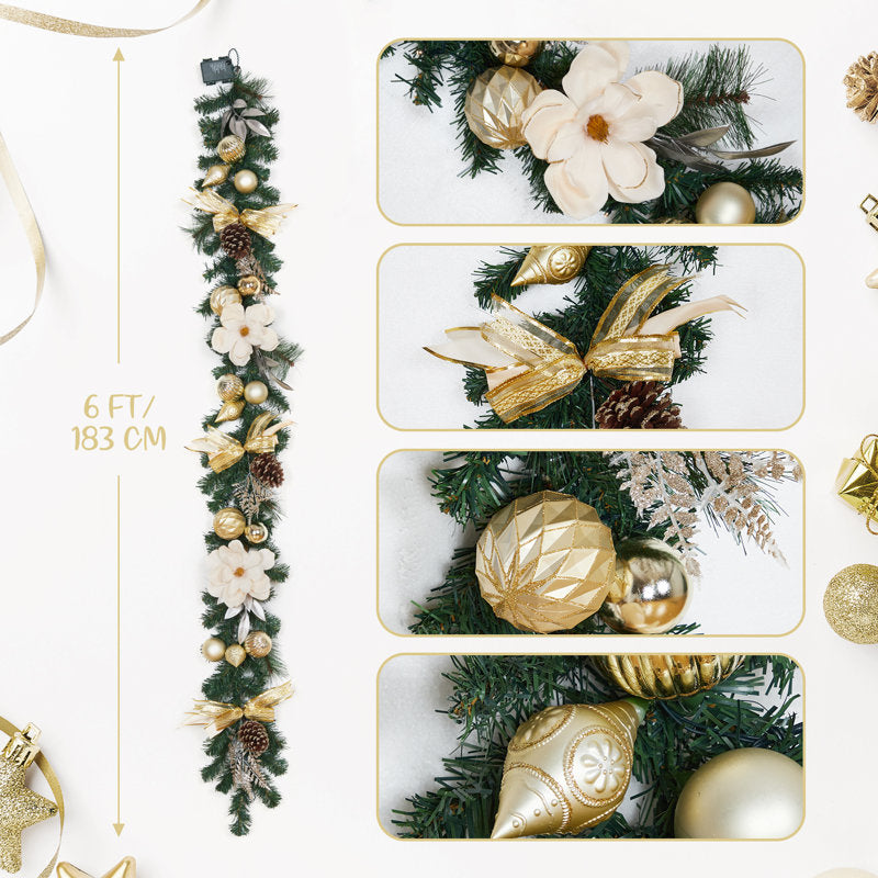 49.2 ft Christmas Tinsel Garland framing a front door