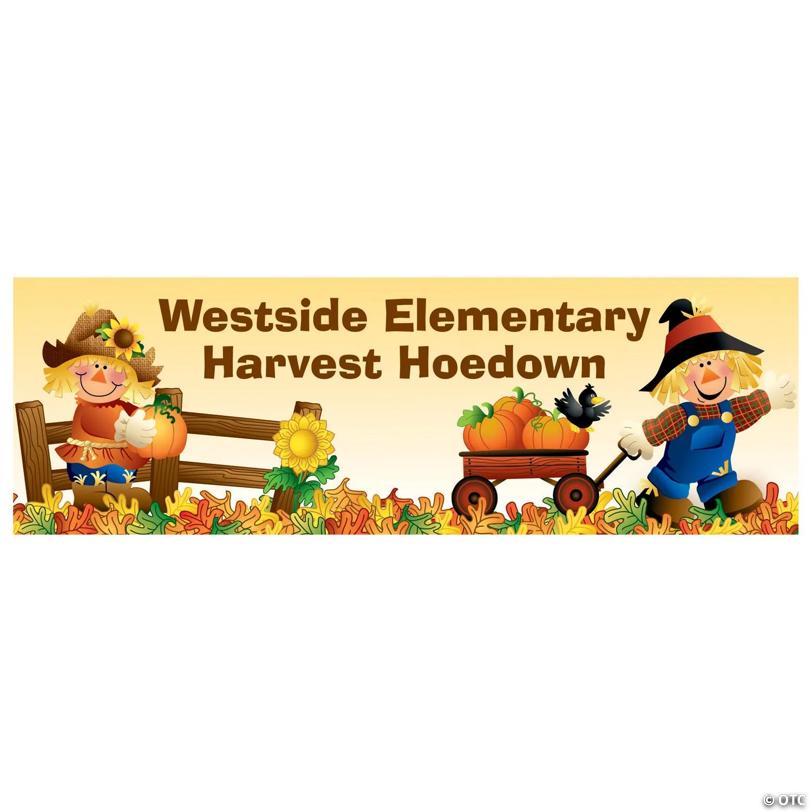 72" x 23" Harvest Hoedown Fall Custom Banner - Medium