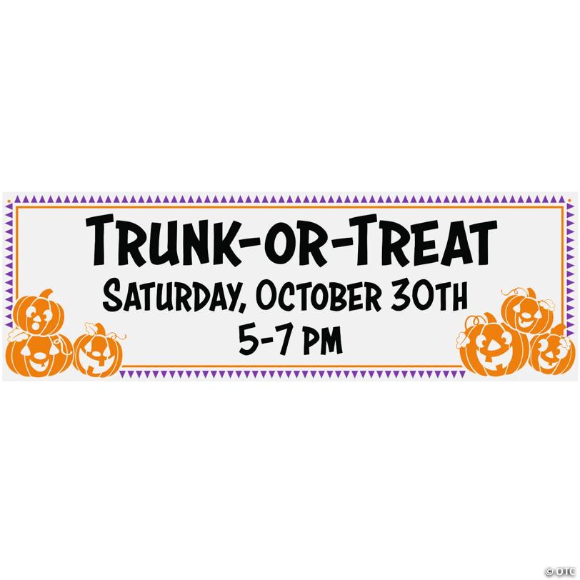 72" x 23" Trunk-or-Treat Halloween Custom Banner - Medium