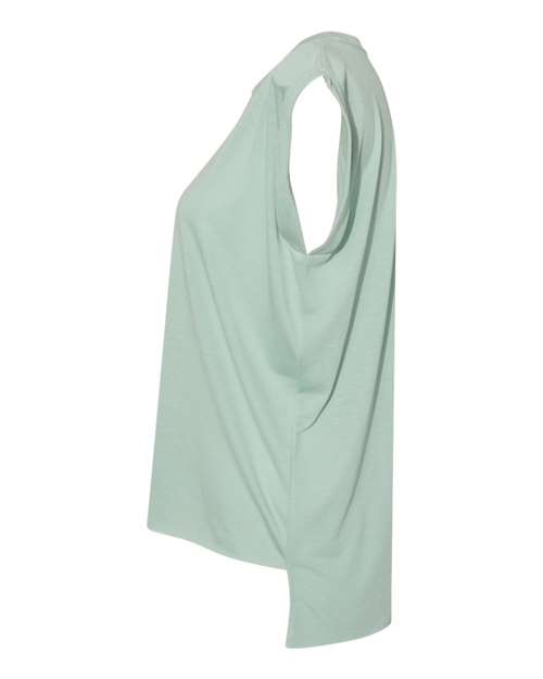 Women’s Flowy Rolled Cuffs Muscle Tee | USA Decoration