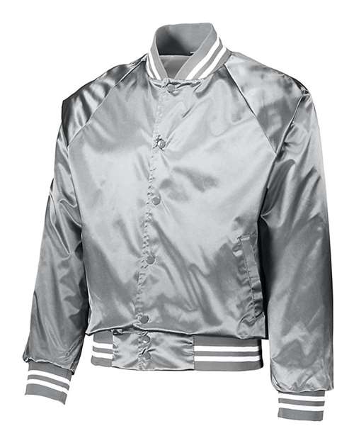 Satin Baseball Jacket Striped Trim | USA Decoration
