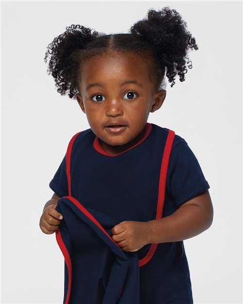 Infant Contrast Trim Premium Jersey Bib | USA Decoration