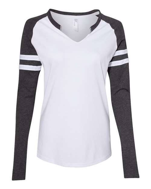 Women's Fine Jersey Mash Up Long Sleeve T-Shirt | USA Decoration