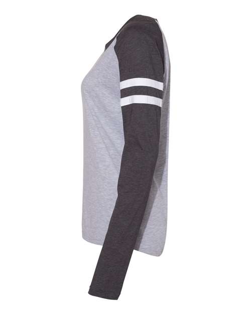 Women's Fine Jersey Mash Up Long Sleeve T-Shirt | USA Decoration