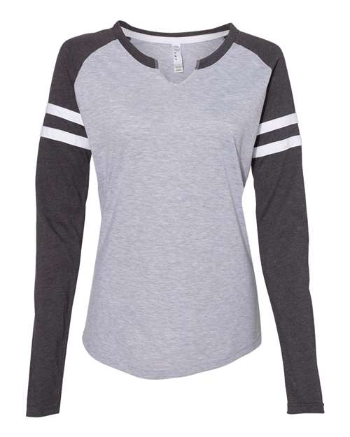 Women's Fine Jersey Mash Up Long Sleeve T-Shirt | USA Decoration