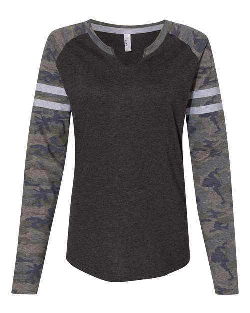 Women's Fine Jersey Mash Up Long Sleeve T-Shirt | USA Decoration