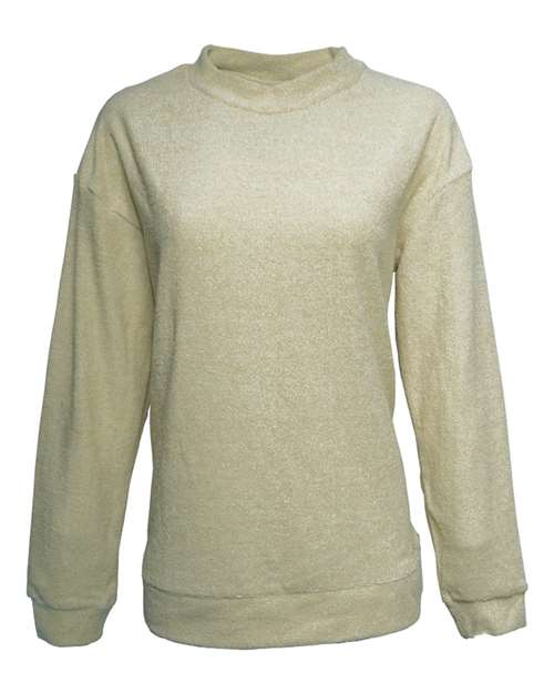 Women's Weekend Terry Mock Neck Pullover | USA Decoration