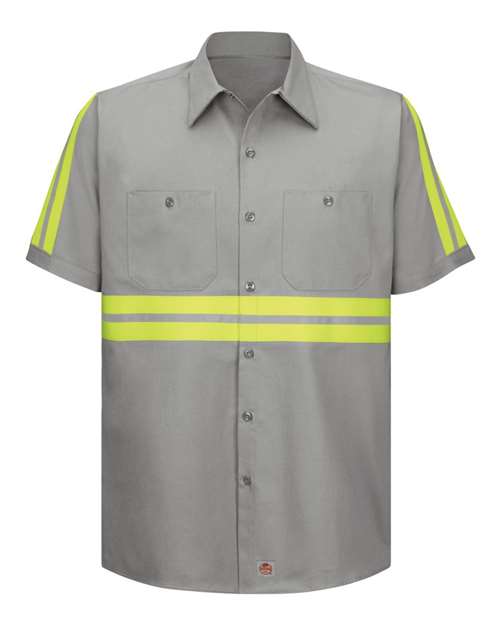 Enhanced Visibility Short Sleeve Cotton Work Shirt - Tall Sizes | USA Decoration