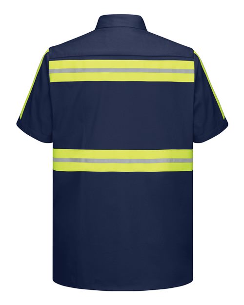 Enhanced Visibility Short Sleeve Cotton Work Shirt - Tall Sizes | USA Decoration