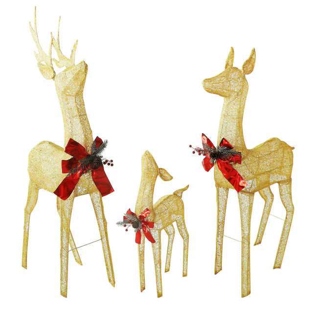 VEIKOUS 53.3-in Freestanding Reindeer Yard decoration with Clear LED Lights