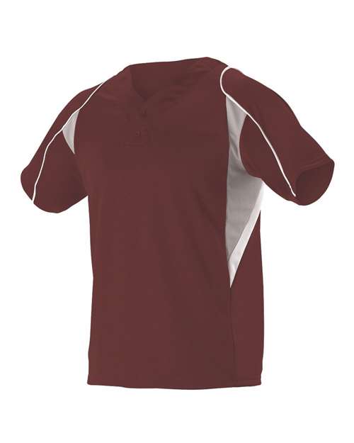 Youth Two Button Henley Baseball Jersey | USA Decoration