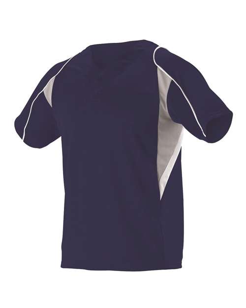 Youth Two Button Henley Baseball Jersey | USA Decoration