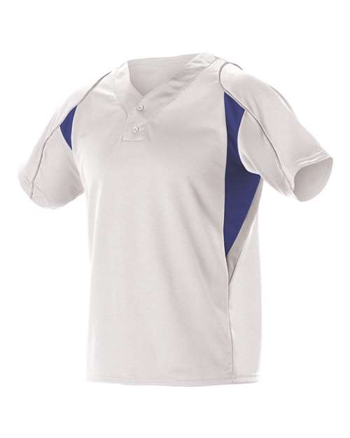 Youth Two Button Henley Baseball Jersey | USA Decoration