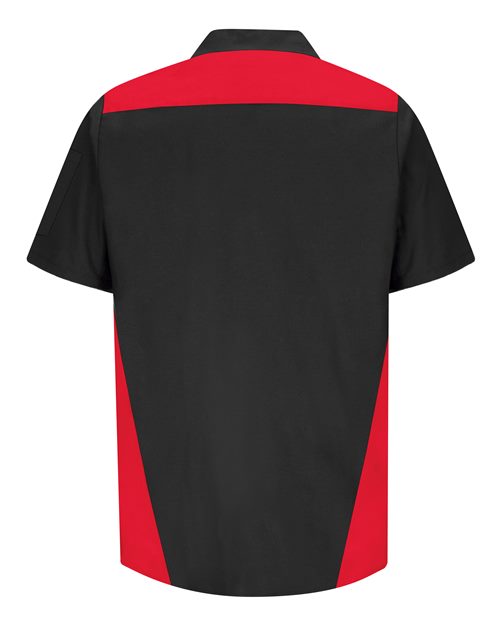 Tri-Color Short Sleeve Shop Shirt | USA Decoration