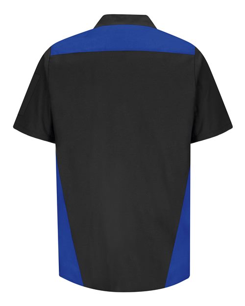 Tri-Color Short Sleeve Shop Shirt | USA Decoration