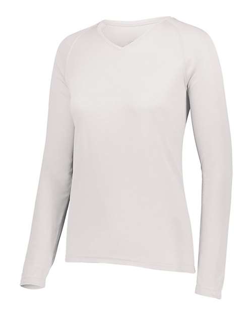 Women's Attain Wicking Long Sleeve V-Neck T-Shirt | USA Decoration